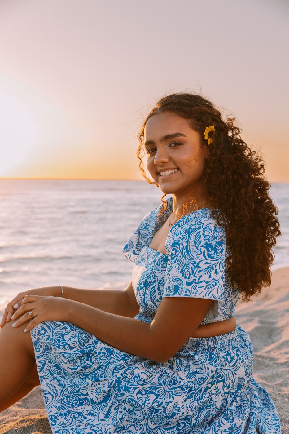 Golden hour portrait session on the Gulf coast beach near Cape Coral